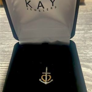 Kay jewelers anchor with a  heart with diamonds charm